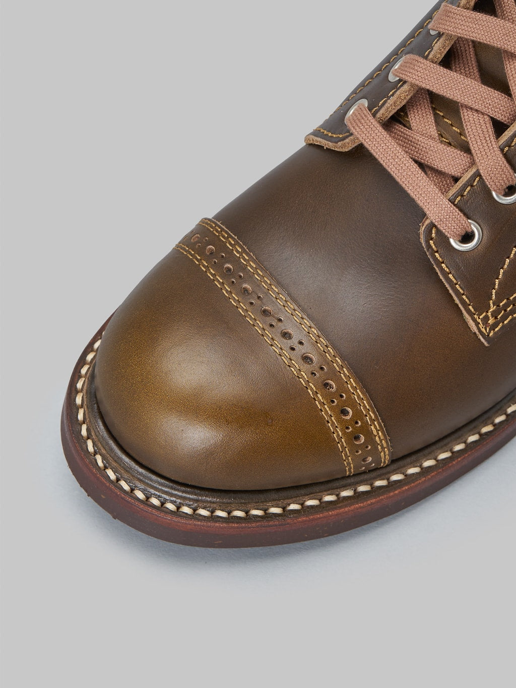 John Lofgren Combat Boots Horween Leather CXL Dark Olive toe