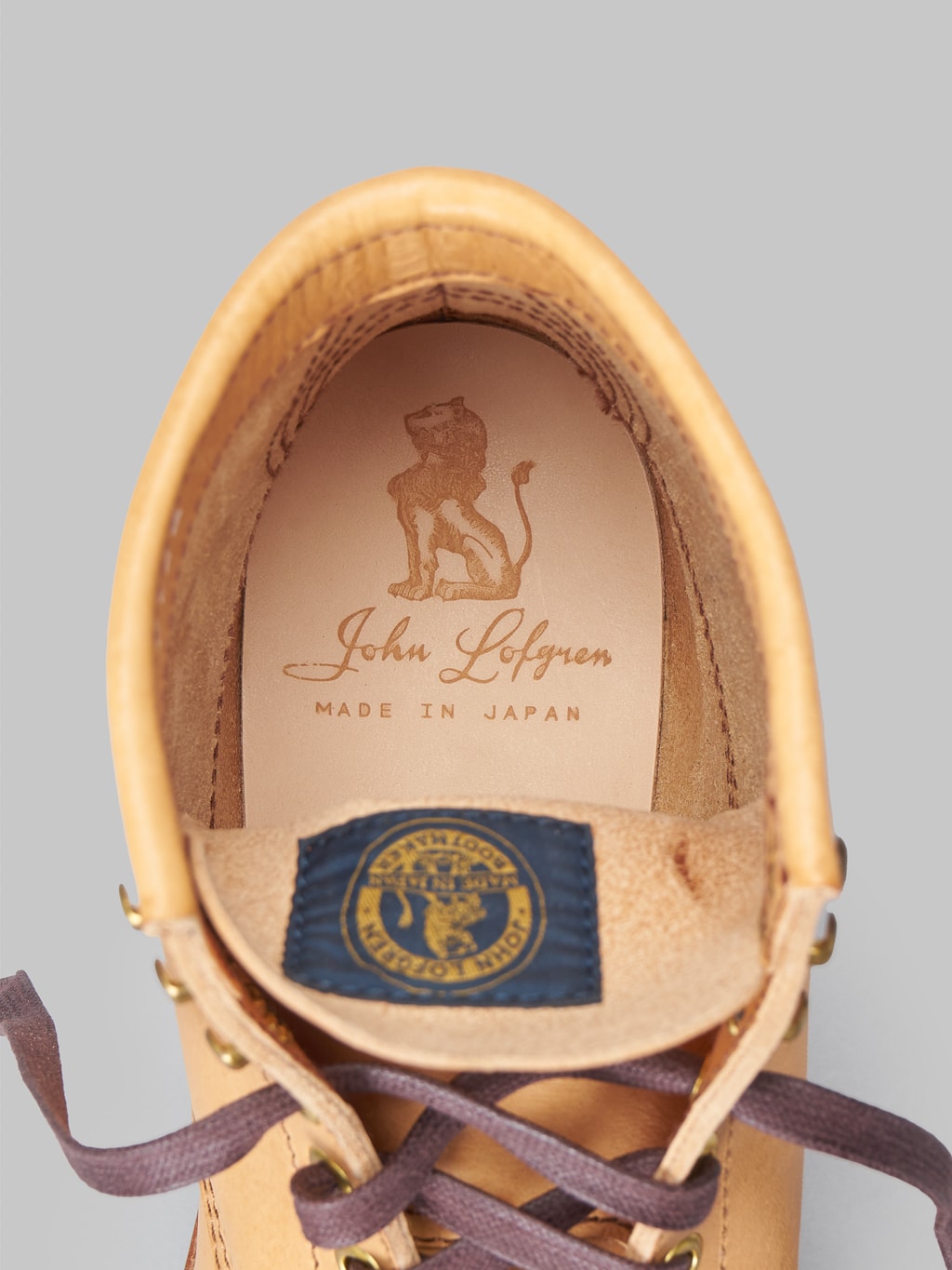 John Lofgren Steel Gang Boots Badalassi Carlo Vegetable Tanned Leather Bone interior