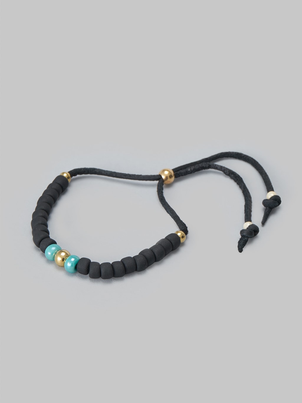Kobashi Studio 7mm Traditional Beads Bracelet Matte Black/Turquoise Green