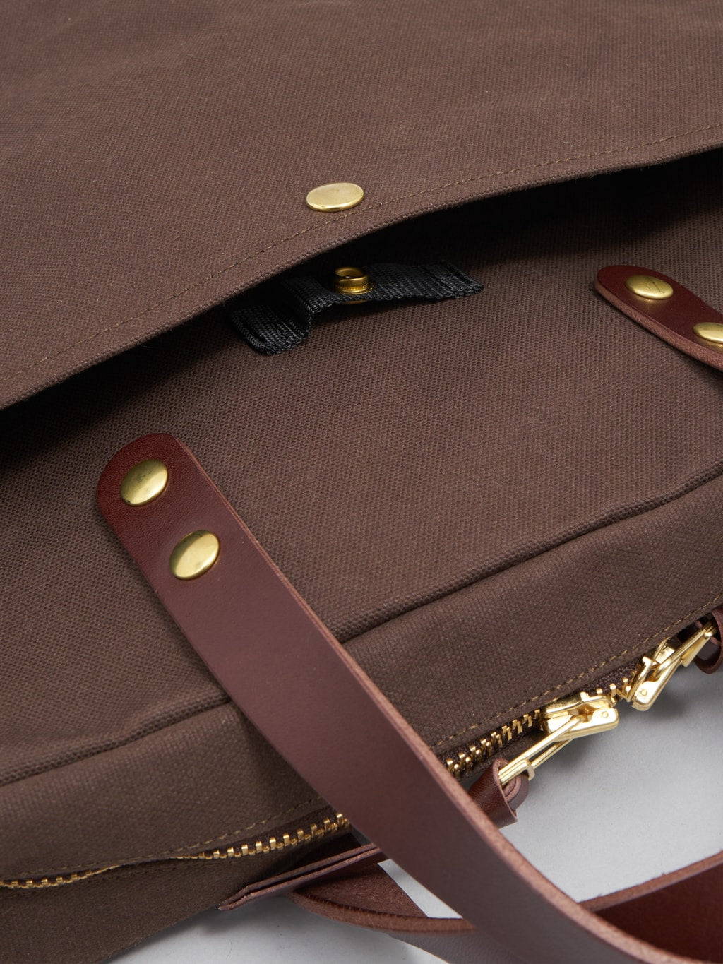 Kobashi Studio Briefcase Brown canvas fabric