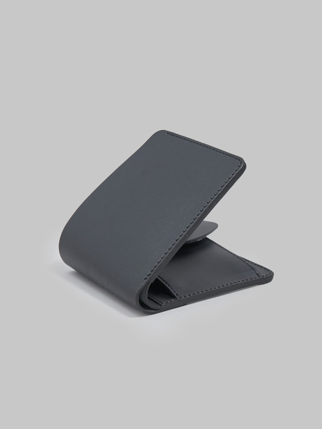 Kobashi Studio premium Leather Fold Wallet Black bill slot
