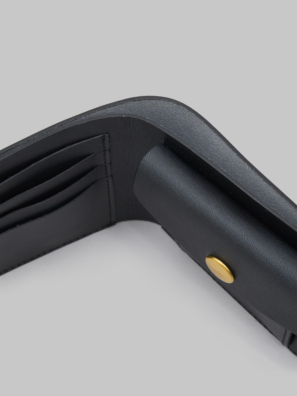 Kobashi Studio premium Leather Fold Wallet Black coin pocket