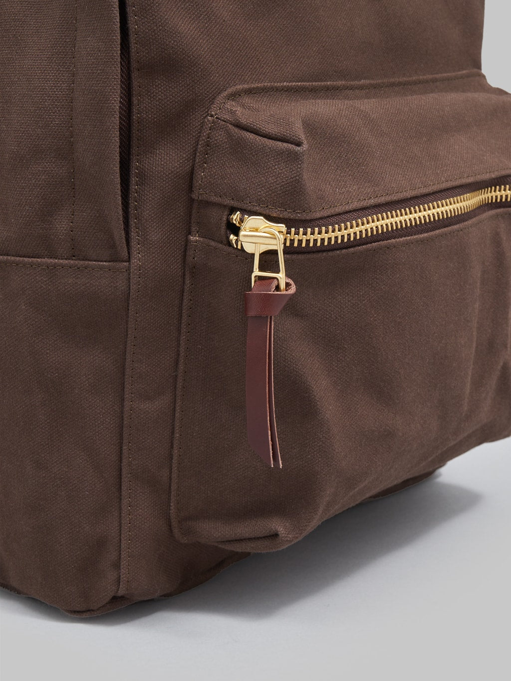 Kobashi Studio Standard Backpack Brown brass zipper
