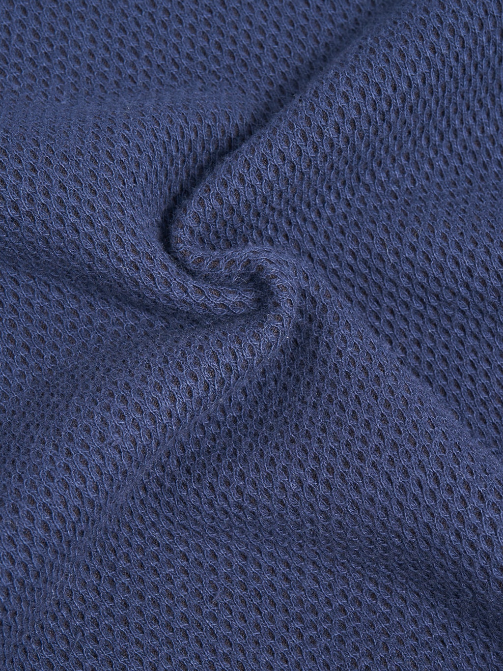 Loop Weft Double Face Hex Honeycomb Crewneck Thermal navy texture