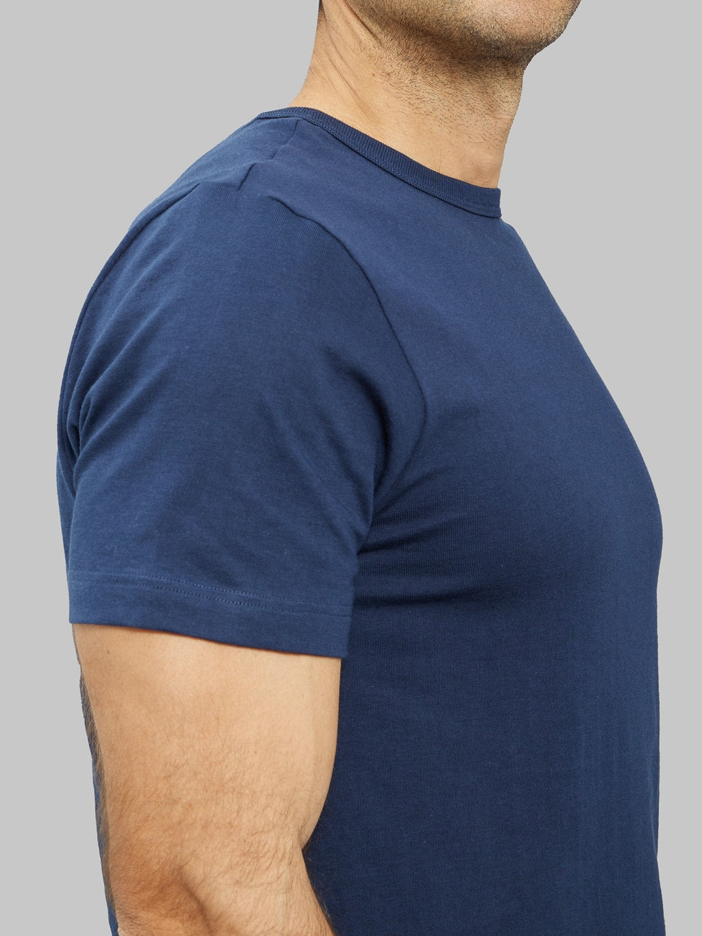 Merz b Schwanen 1950s Loopwheeled Classic Fit TShirt ink blue shoulder details