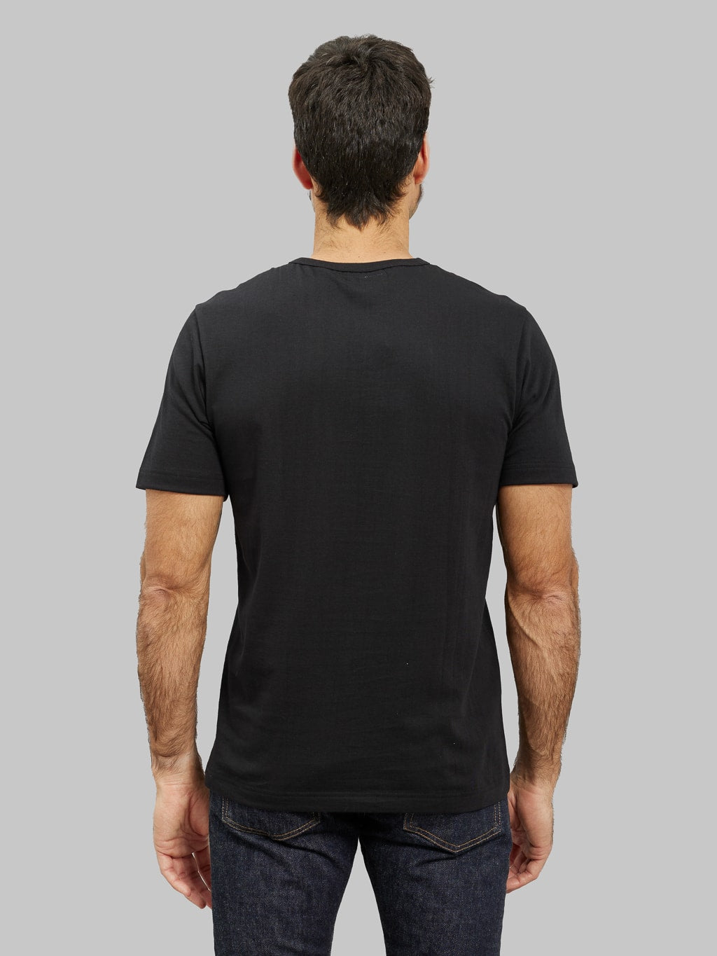 Merz b Schwanen 1950s Loopwheeled Classic TShirt Black model back fit