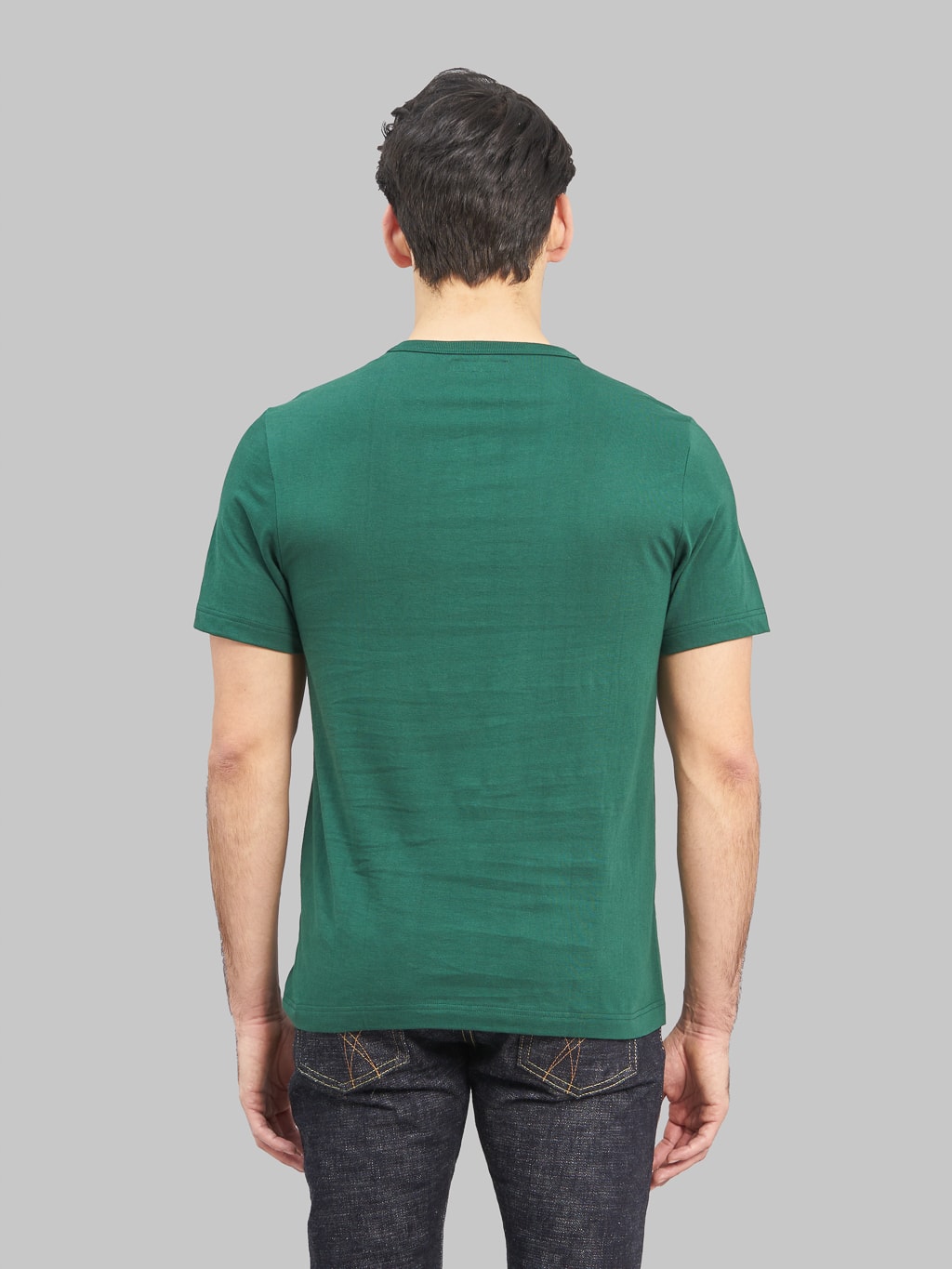 Merz b Schwanen 1950s Loopwheeled Classic TShirt green model back fit