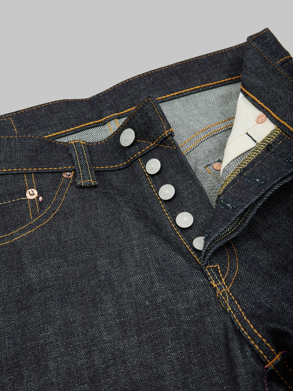 Momotaro 0306 V Tight Tapered Jeans iron buttons