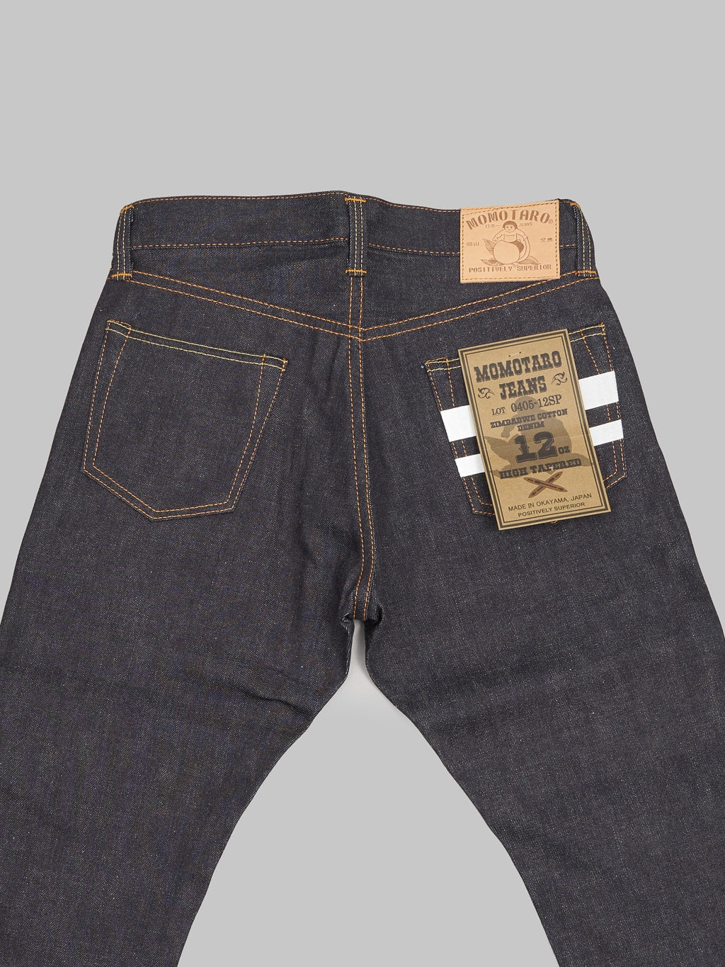 Momotaro 0405 12 going to batle 12oz high Tapered Jeans back pockets
