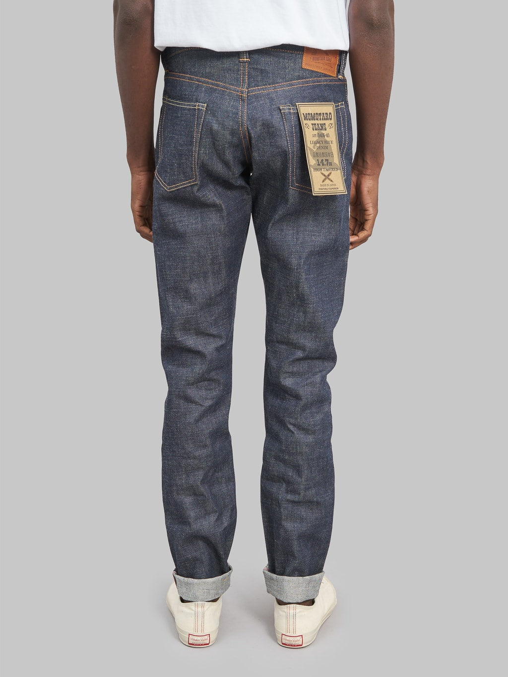 Momotaro legacy blue high tapered jeans back rise