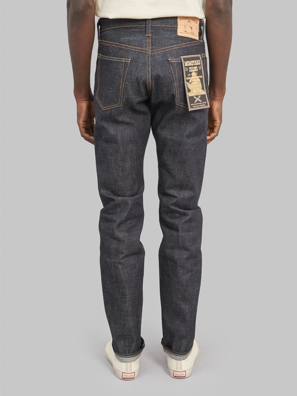 Momotaro 0605V Natural Tapered Jeans back look