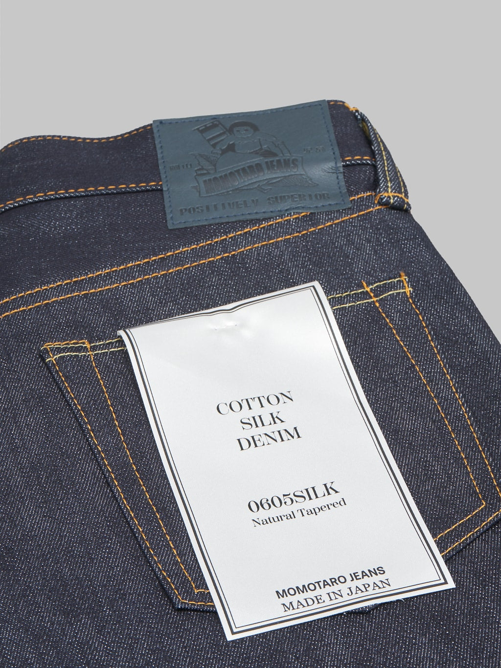Momotaro 0605SILK Denim Natural Tapered Jeans pocket flasher