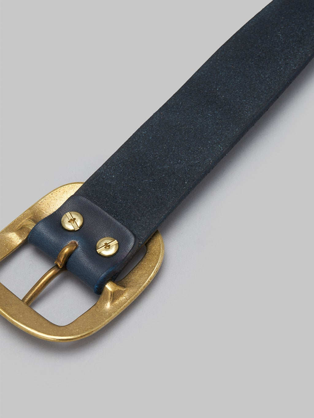 Momotaro AS 58 Natural Indigo Dye Bens Leather Belt brass buckle
