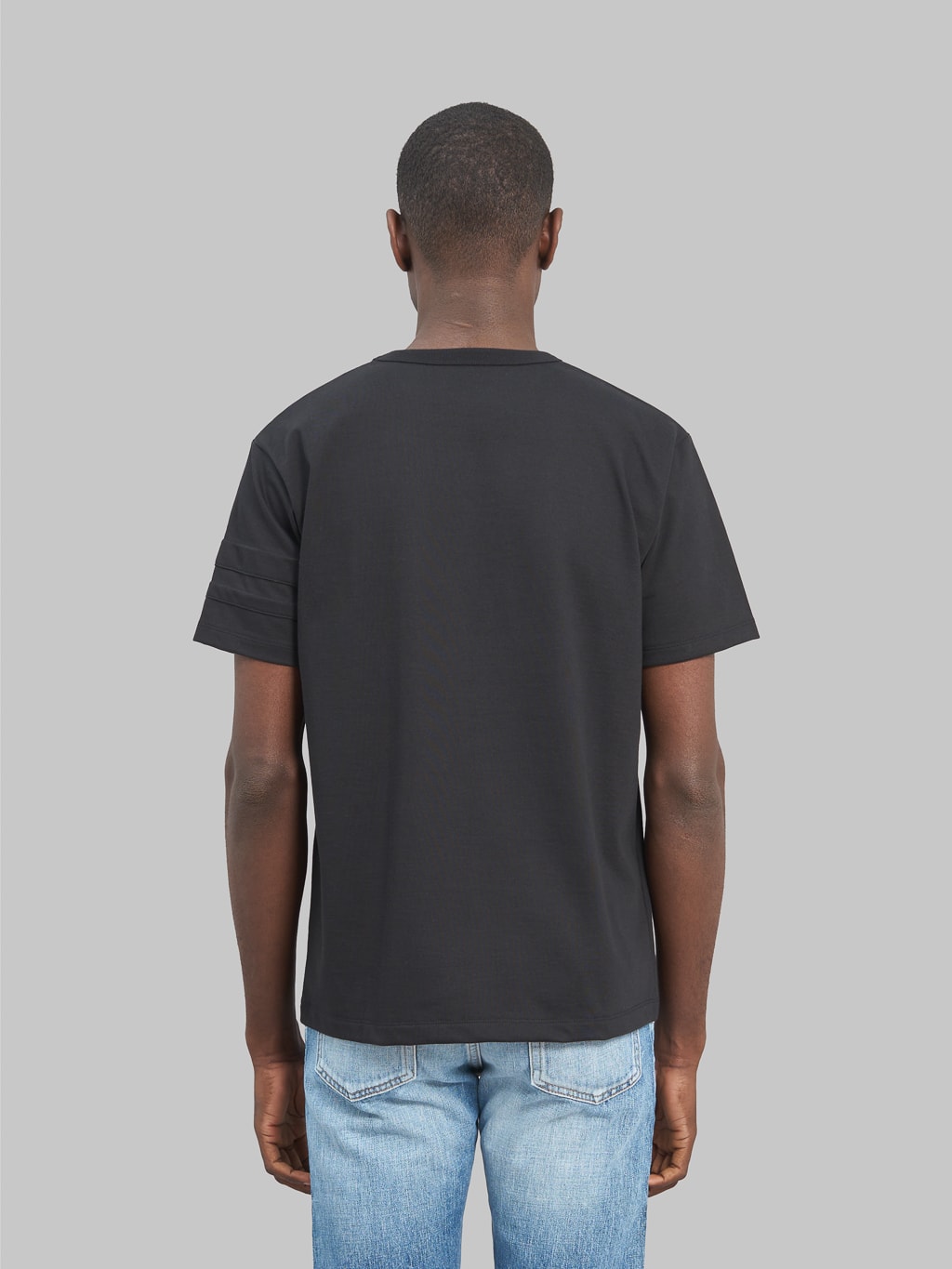 Momotaro MXTS1002 New Luxury Tacked GTB stripes Tshirt Black back fit