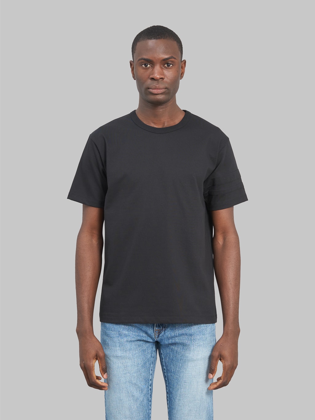 Momotaro MXTS1002 New Luxury Tacked GTB stripes Tshirt Black fit