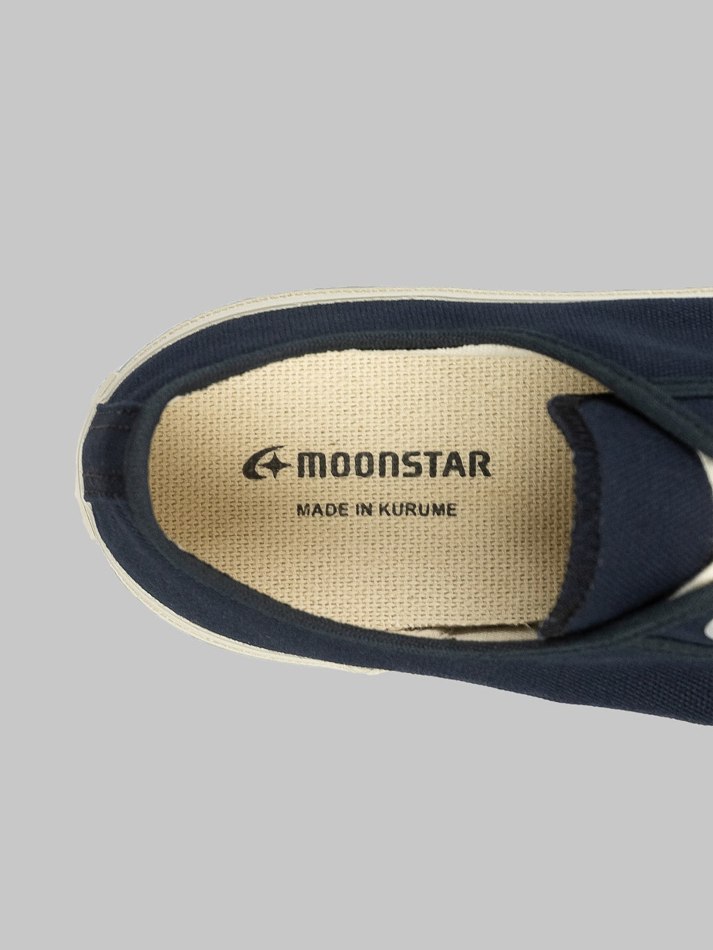 Moonstar gym classic deep navy vulcanized sneakers interior