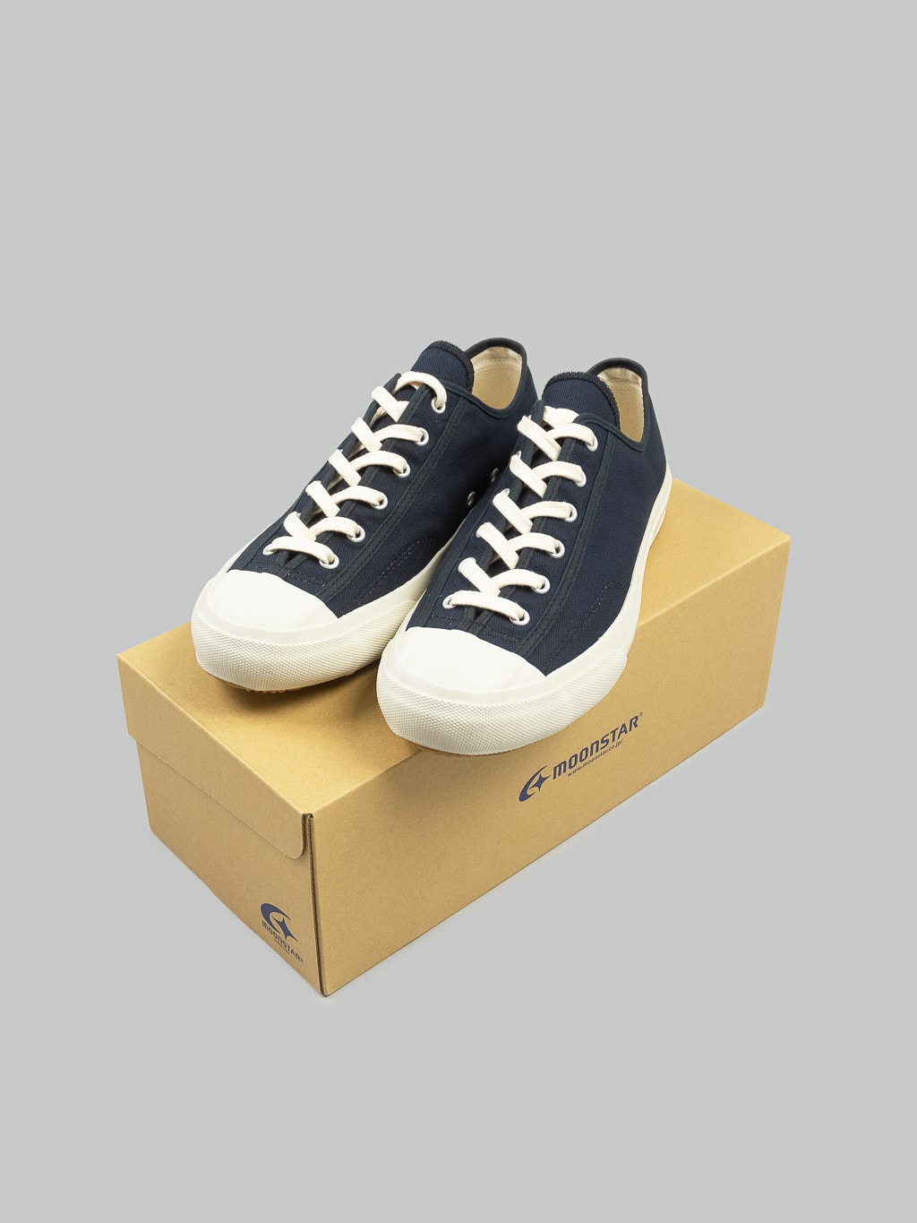 Moonstar gym classic deep navy vulcanized sneakers box