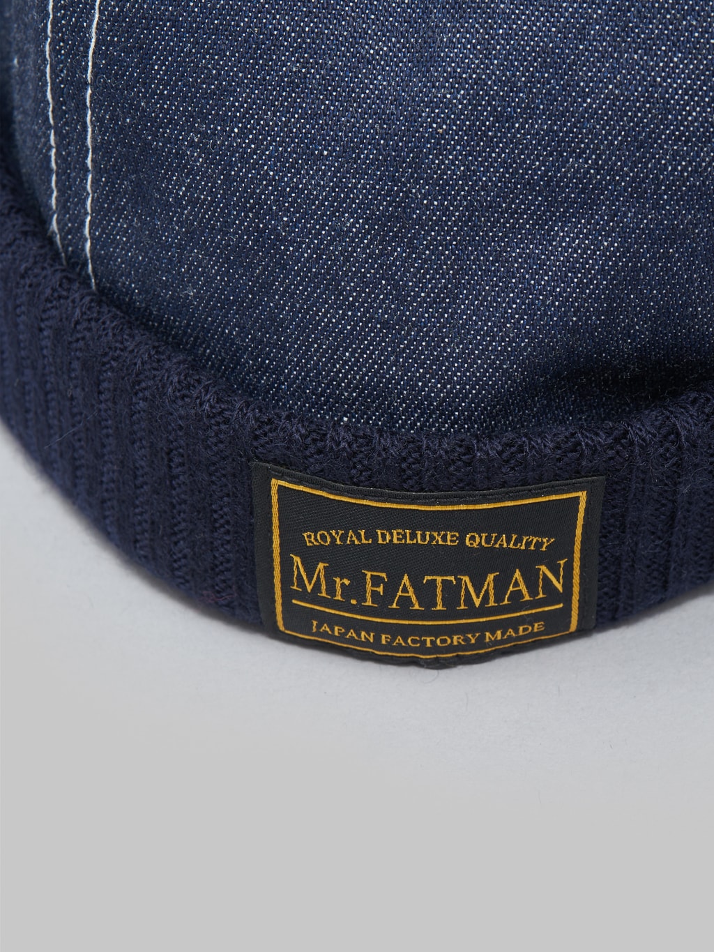 Mr Fatman OX Fisherman Cap indigo tag