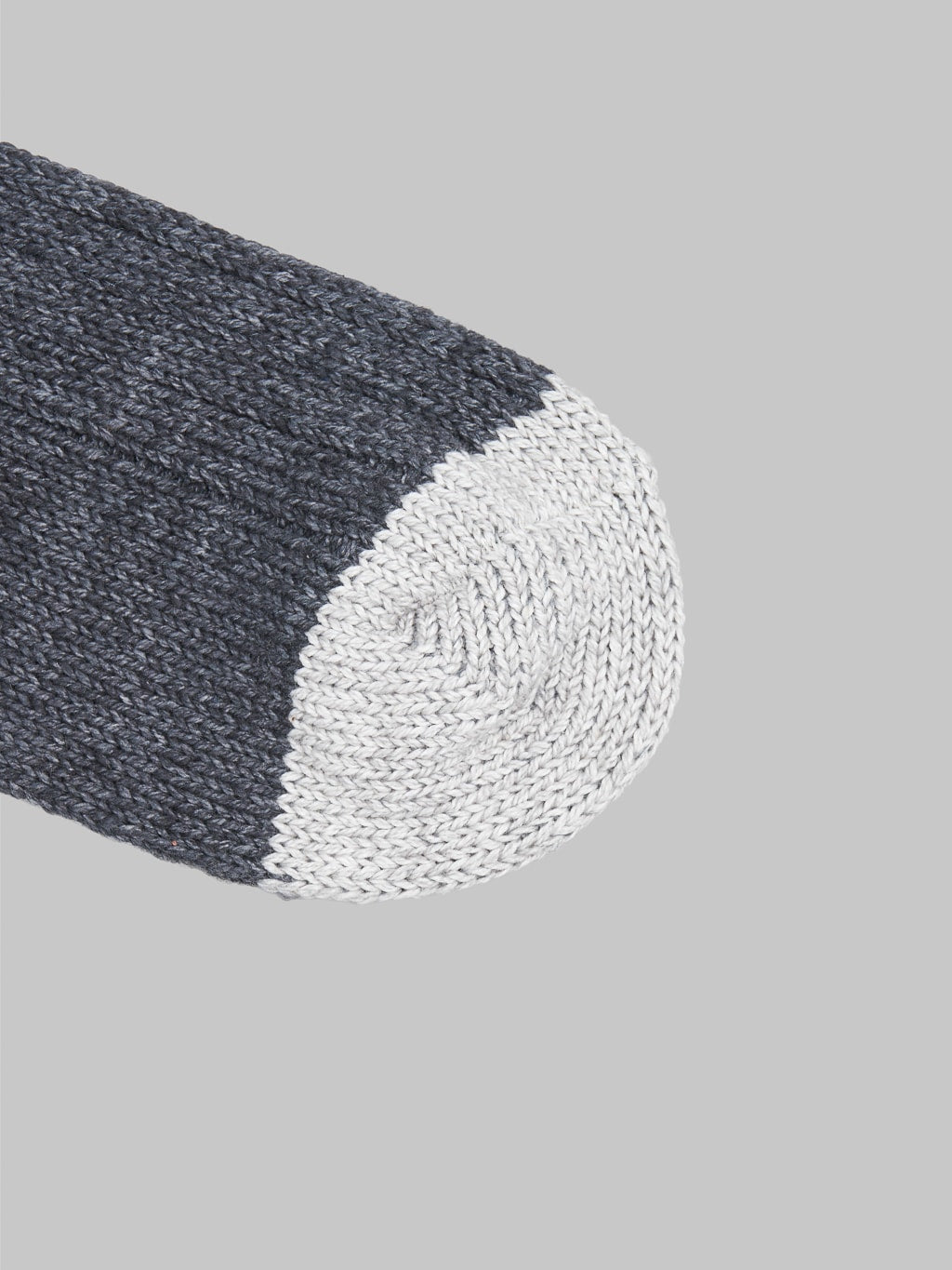 Nishiguchi Kutsushita Recycled Cotton Ribbed Socks Charcoal Toe