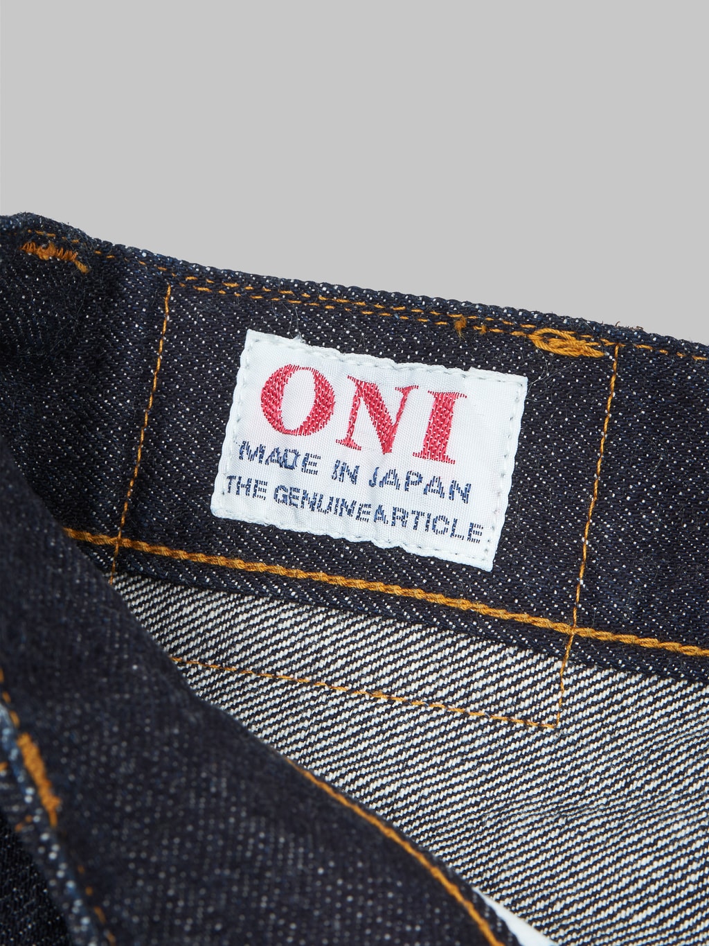 ONI Denim 107 Low Tension Denim 15oz Bush Pants interior tag