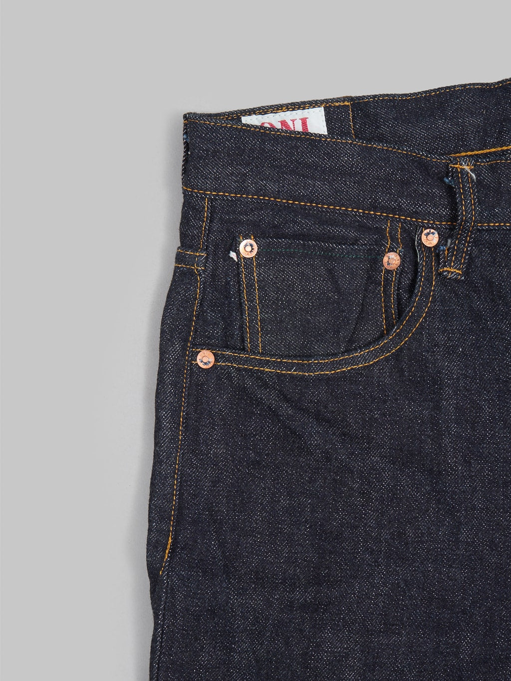 ONI Denim 200 Low Tension 15oz Wide Straight Jeans coin pocket