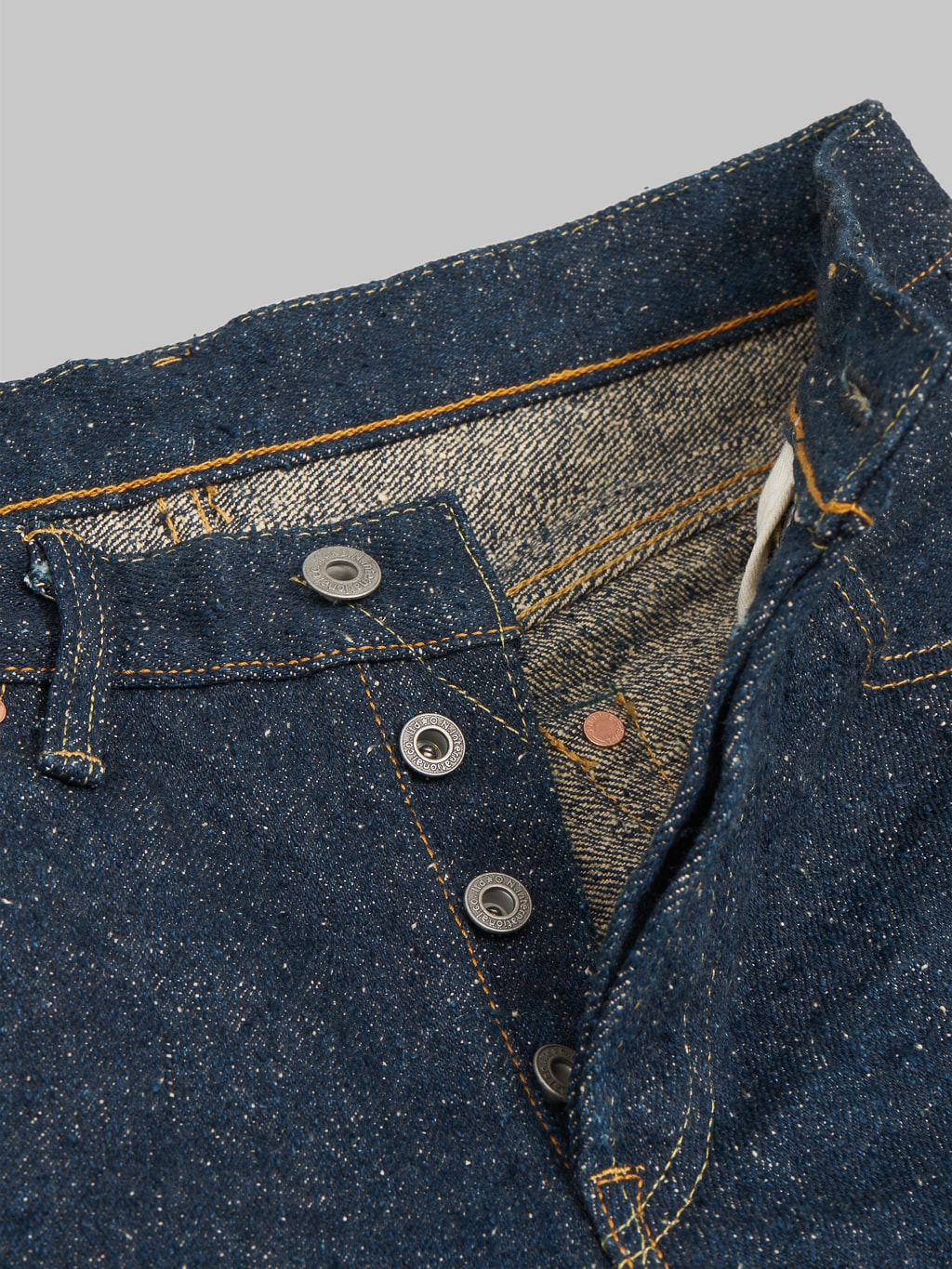 ONI Denim 246SESR Secret Super Rough Neat Straight selvedge Jeans buttons