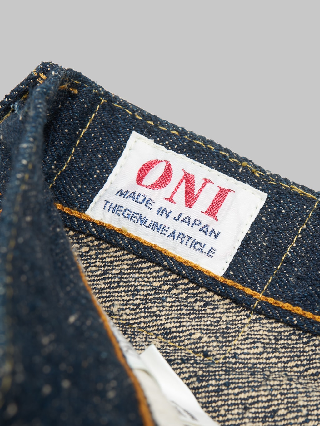 ONI Denim 246SESR Secret Super Rough Neat Straight selvedge Jeans interior tag