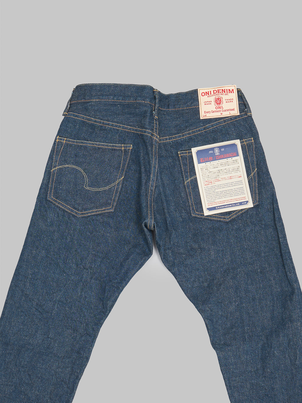 ONI Denim 622 Ishikawadai 15oz Relaxed Tapered Jeans back details