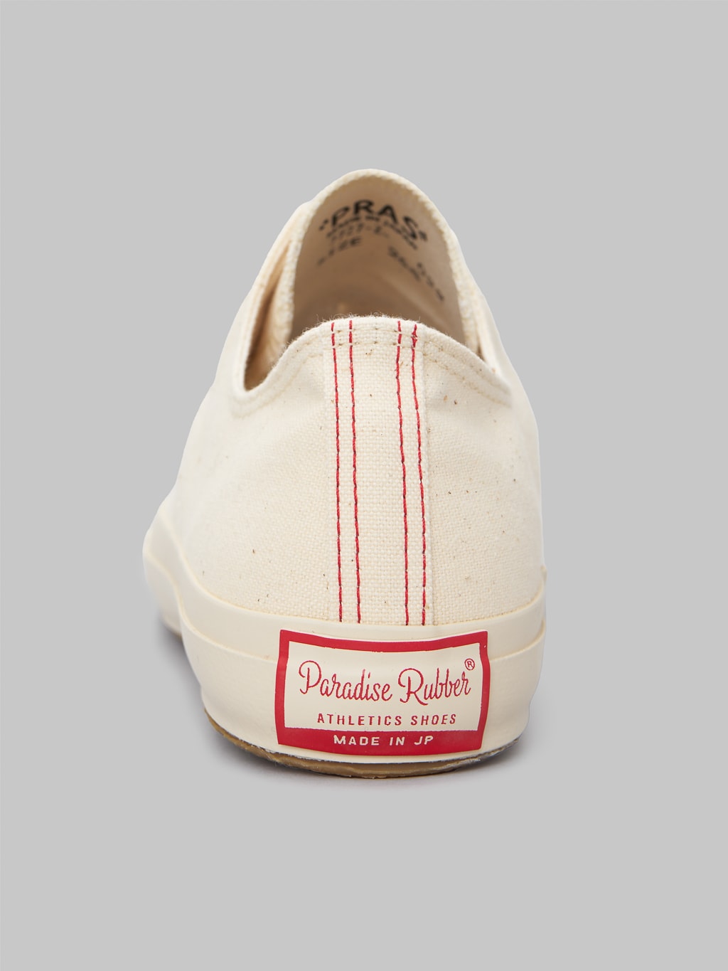 Pras Shellcap Low Sneakers Kinari off white sole back tag