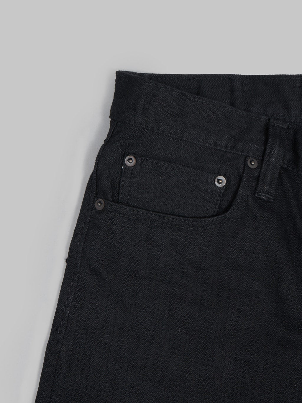 Pure Blue Japan Stretch Black Relaxed Tapered Jeans coin pocket