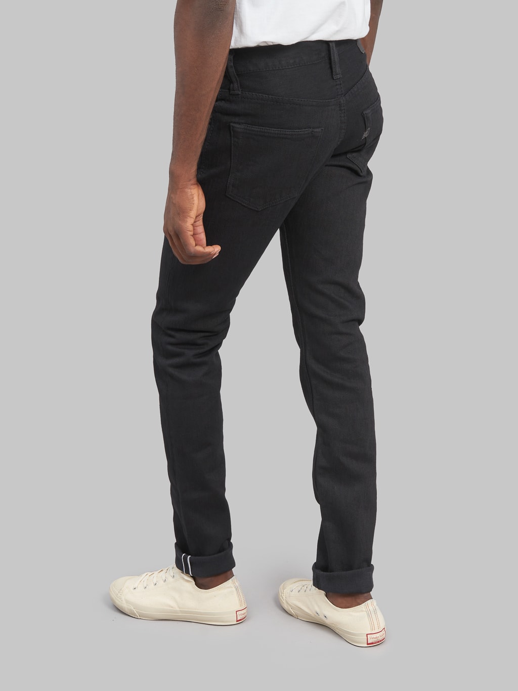 Pure Blue Japan Stretch Black Relaxed Tapered Jeans back rise