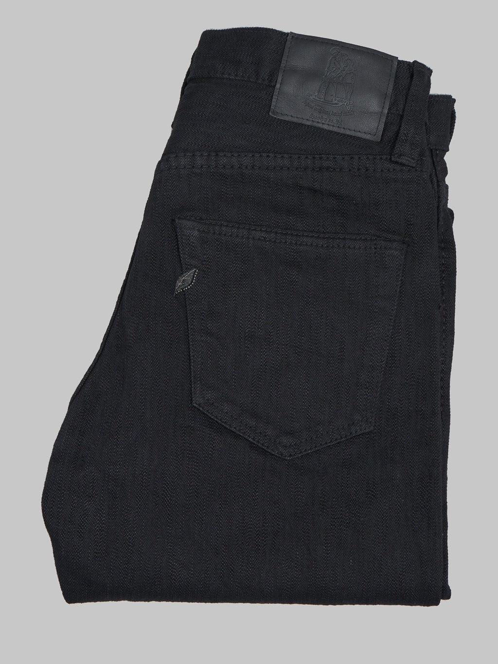 Pure Blue Japan Stretch Black Relaxed Tapered Jeans back view