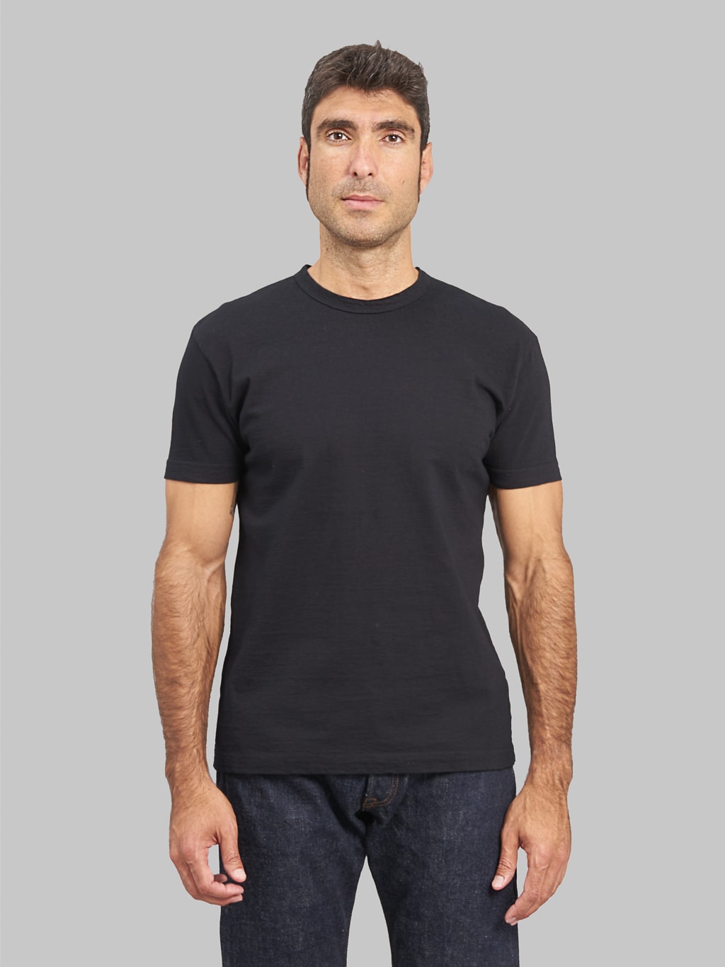 Pure Blue Japan SS5011 Black Indigo Dyed Crewneck TShirt slim fit