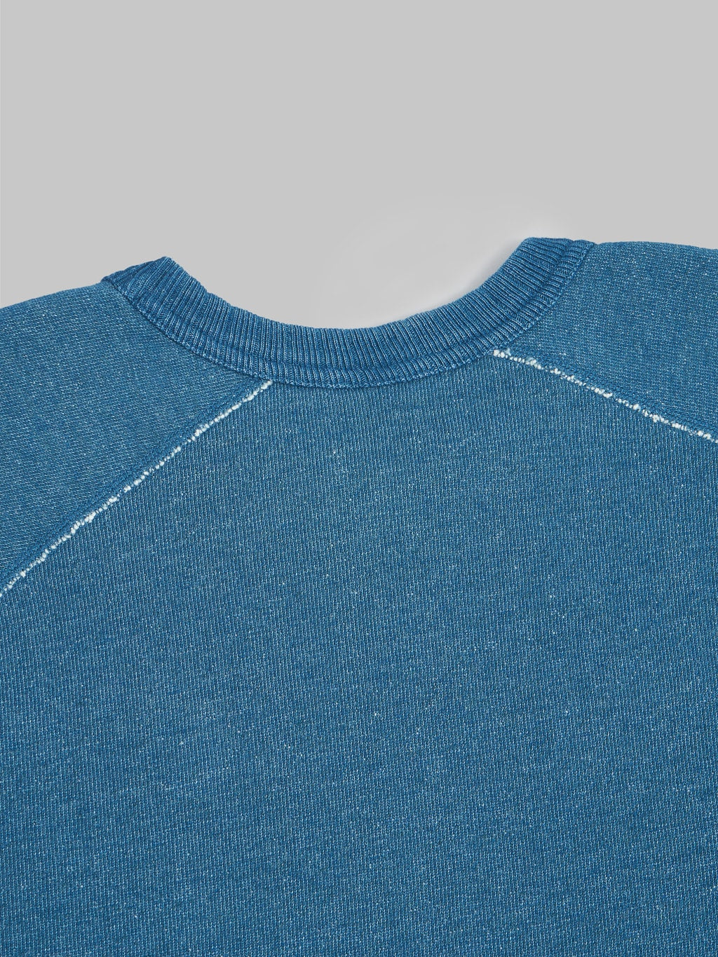 Pure Blue Japan Slub Yarn Sweatshirt Greencast Indigo seams