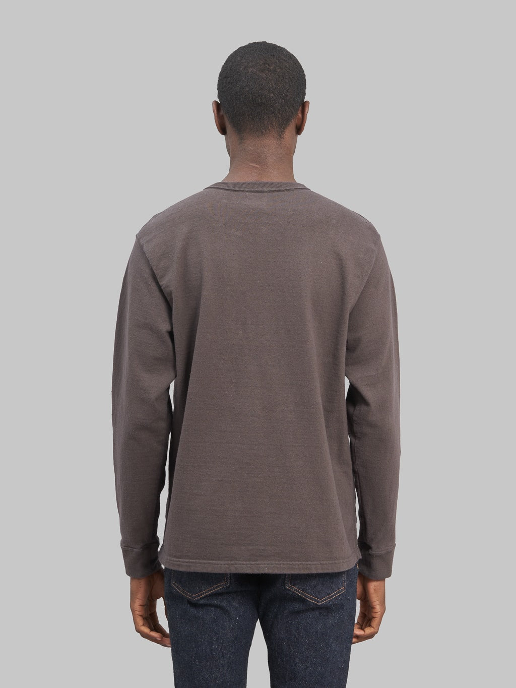 Samurai jeans japanese long sleeve tshirt kuromane model back fit