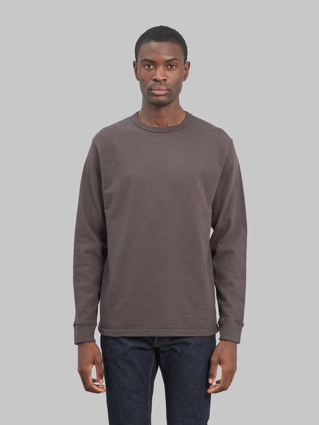 Samurai jeans japanese long sleeve tshirt kuromane model front fit