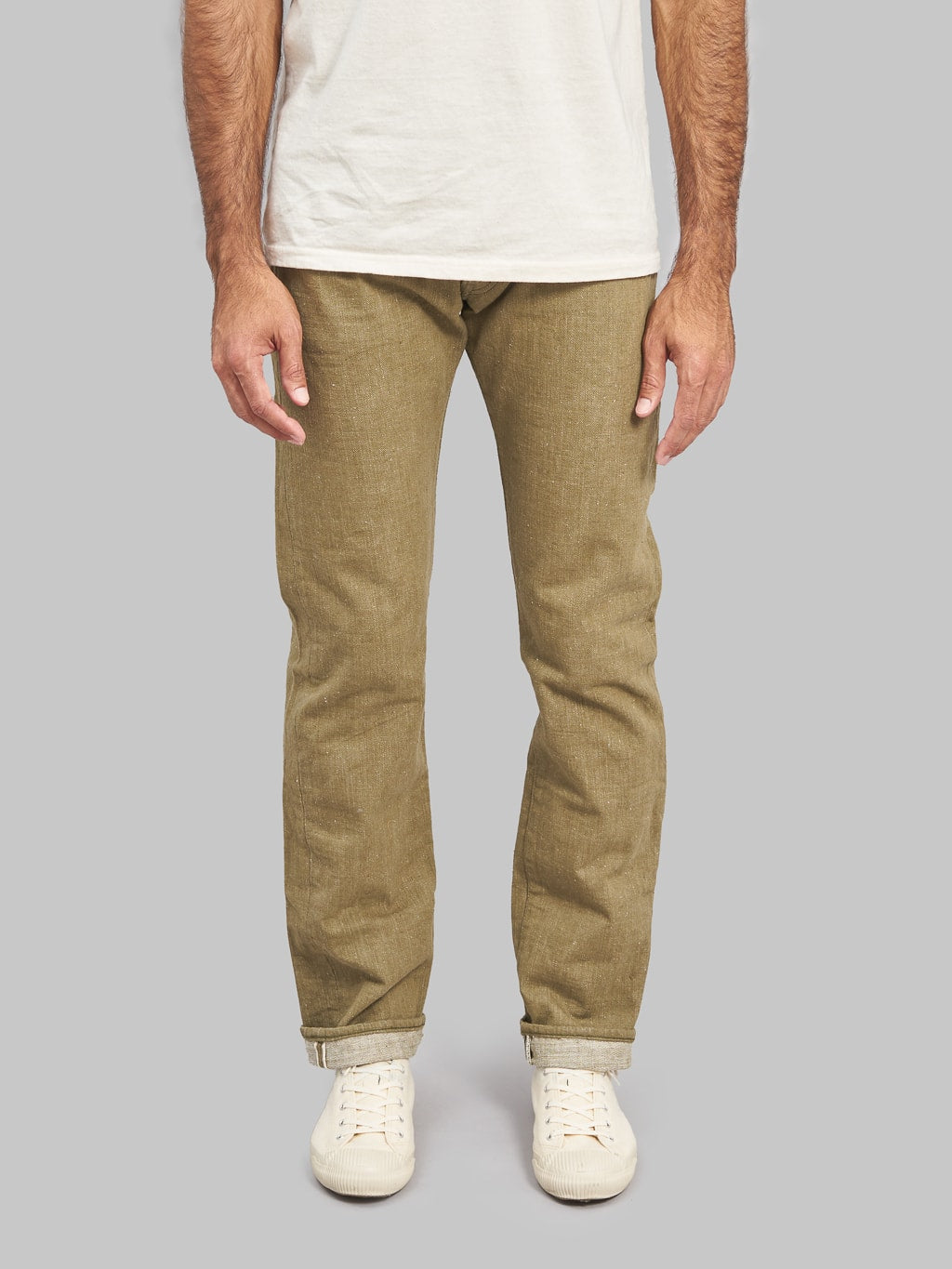 Samurai Jeans S150GNX Uguisu 17oz Regular Straight Jeans front fit