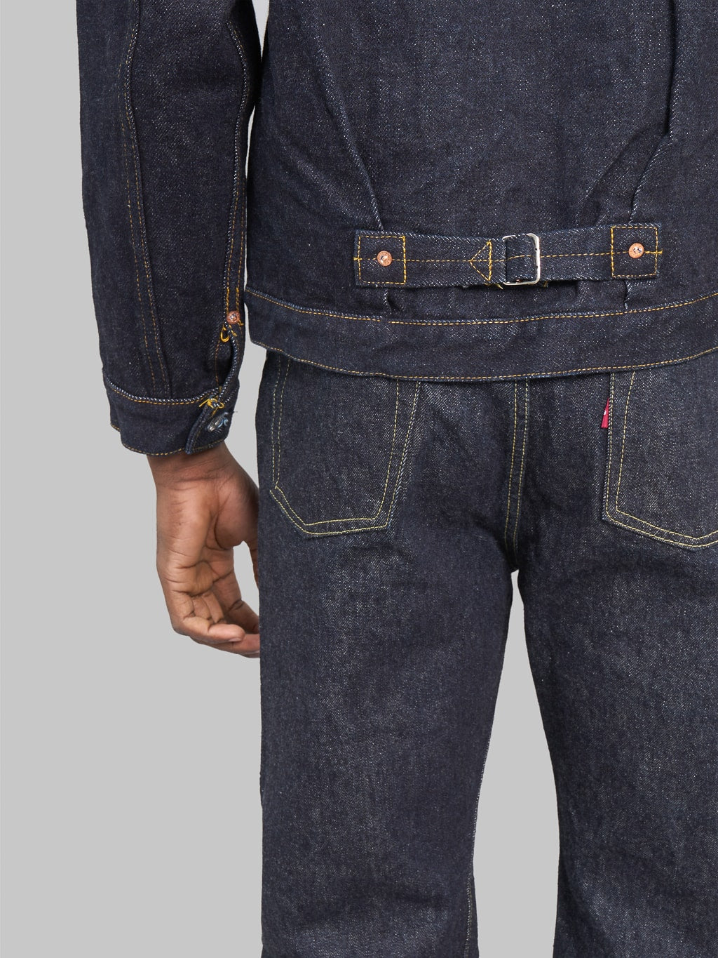 Samurai Jeans S551XX25oz 25th Limited Edition Type I Denim Jacket back cinch