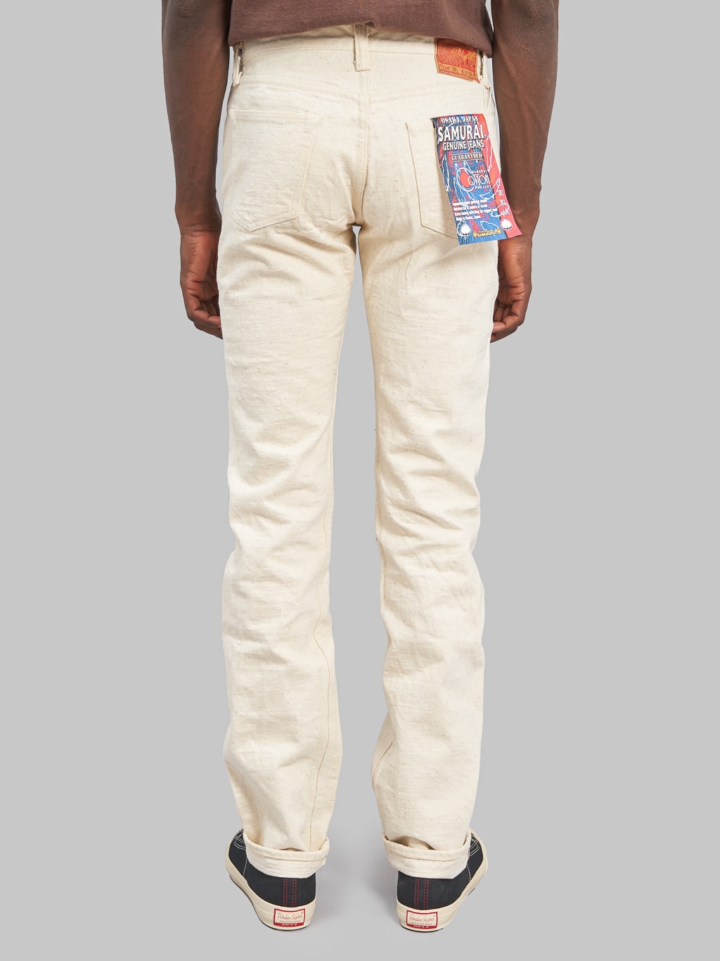 Samurai Jeans Japanese Cotton Ecru Jeans slim straight back rise