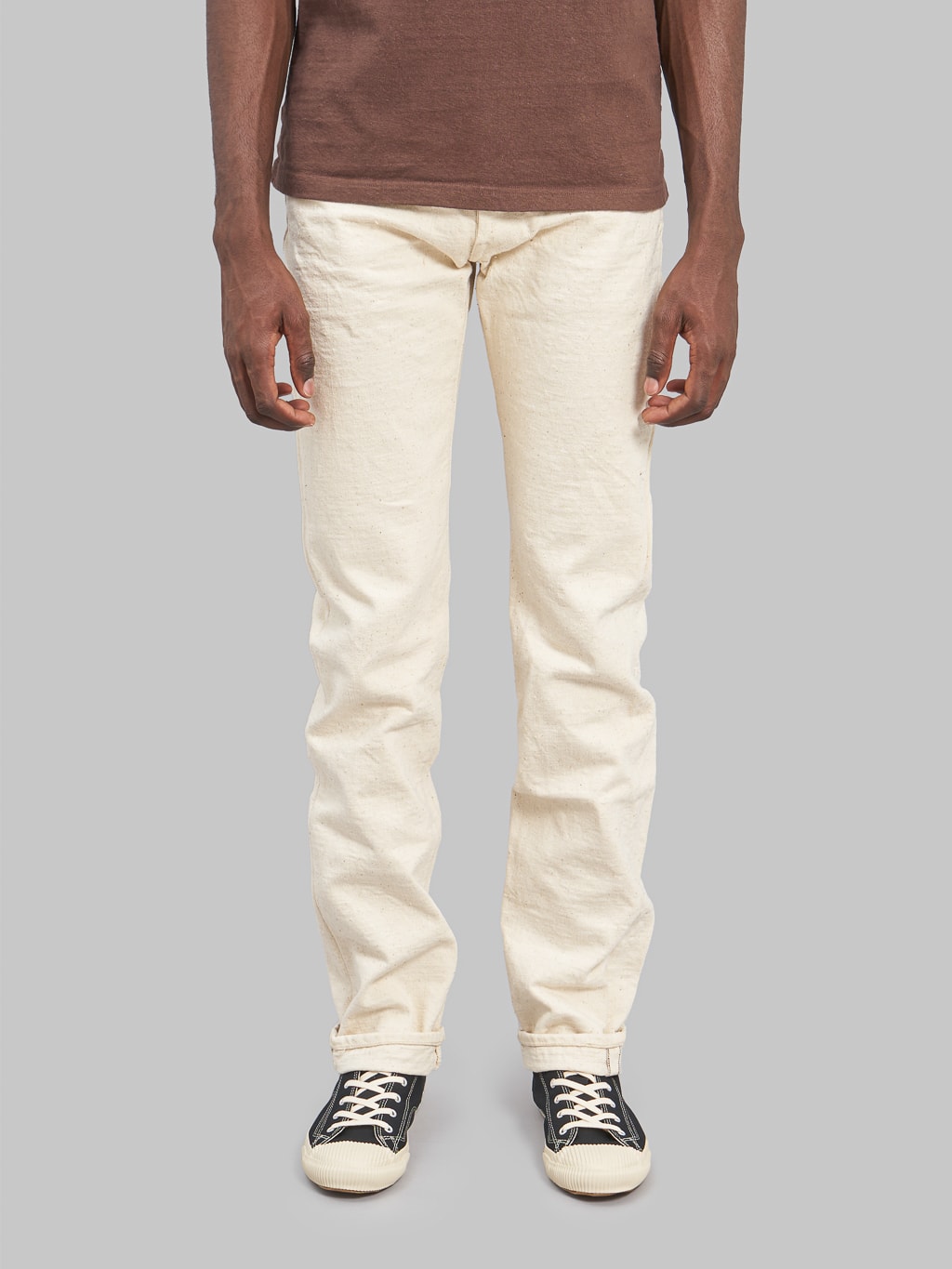 Samurai Jeans Japanese Cotton Ecru Jeans slim straight front view