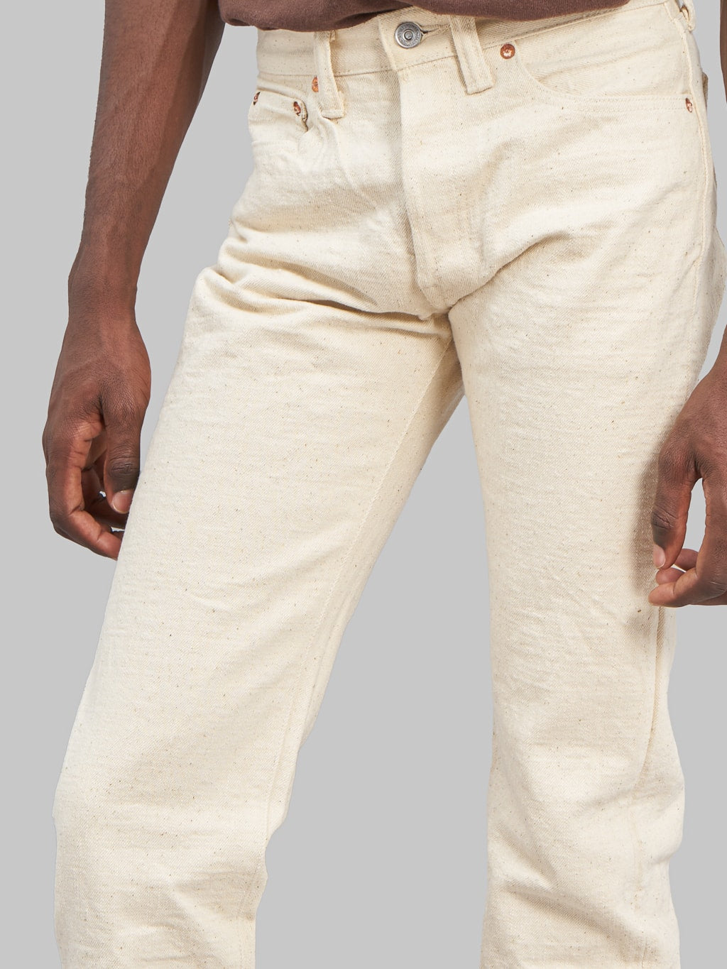 Samurai Jeans Japanese Cotton Ecru Jeans slim straight front rise