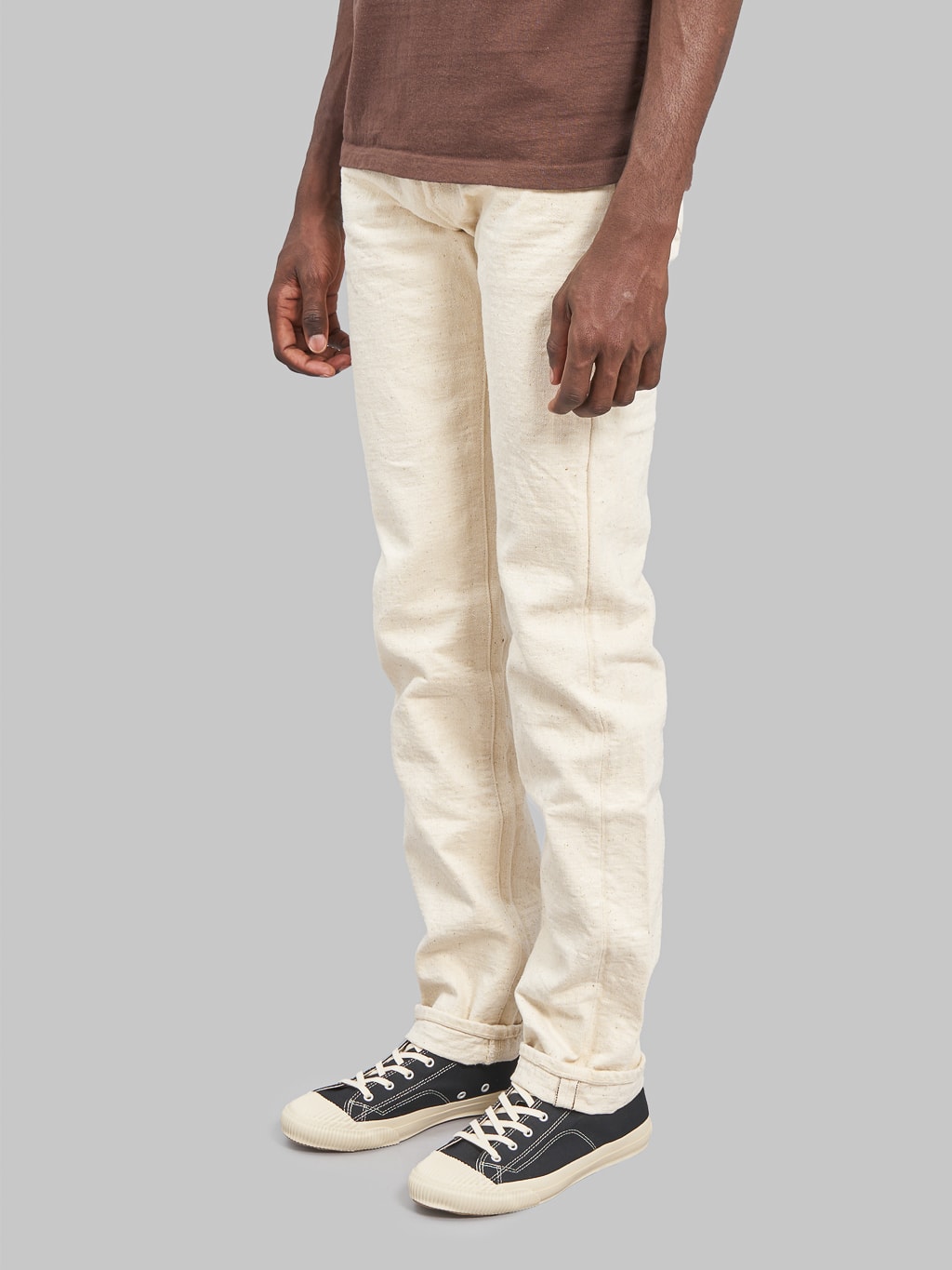 Samurai Jeans Japanese Cotton Ecru Jeans slim straight side view