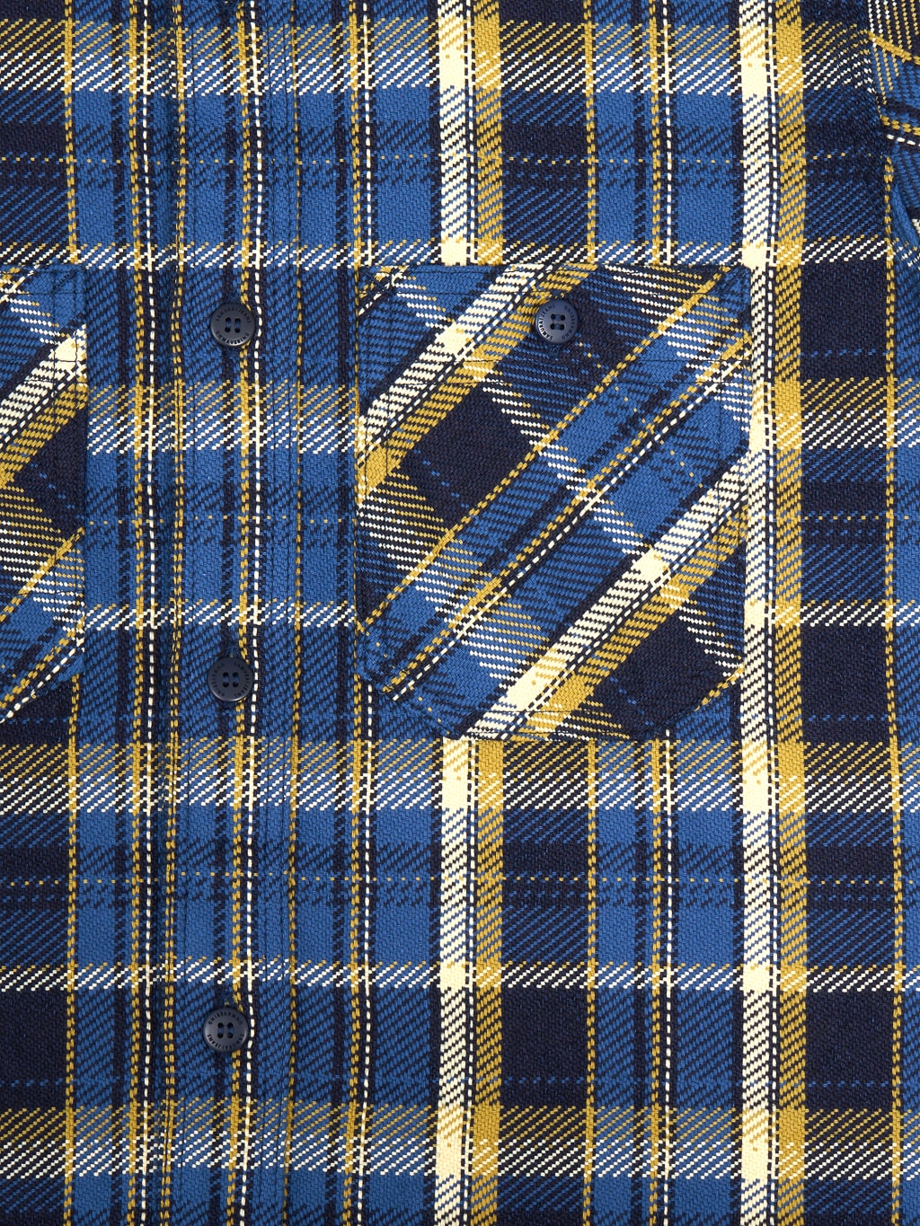 Samurai Jeans SIN23-01W Rope Dyed Indigo Heavy Flannel Shirt Blue