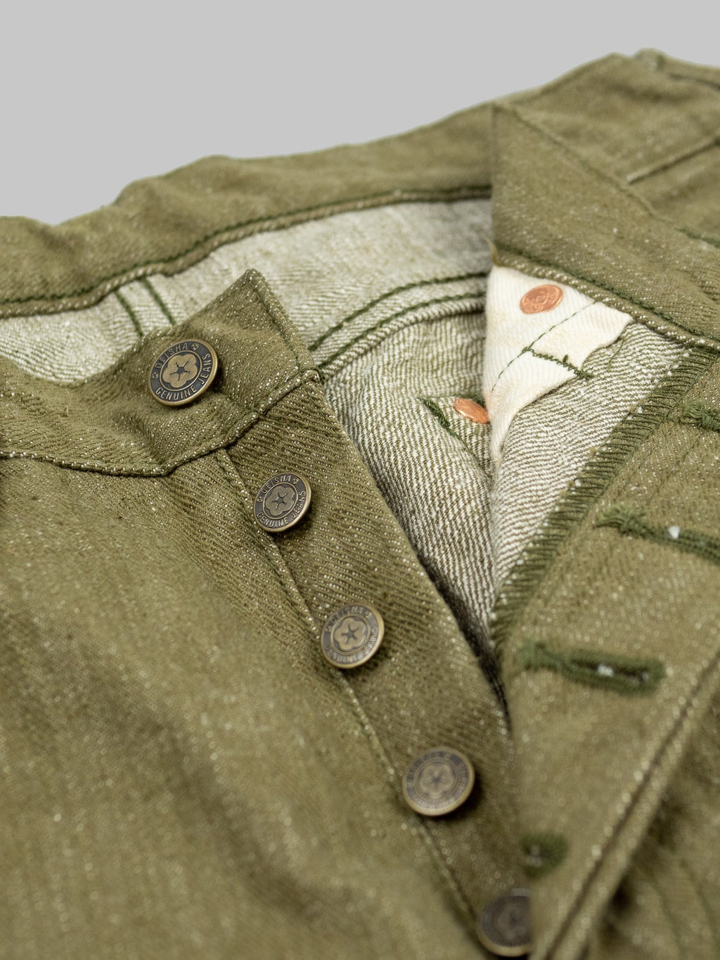 Samurai Uguisu Straight Tapered Jeans iron buttons