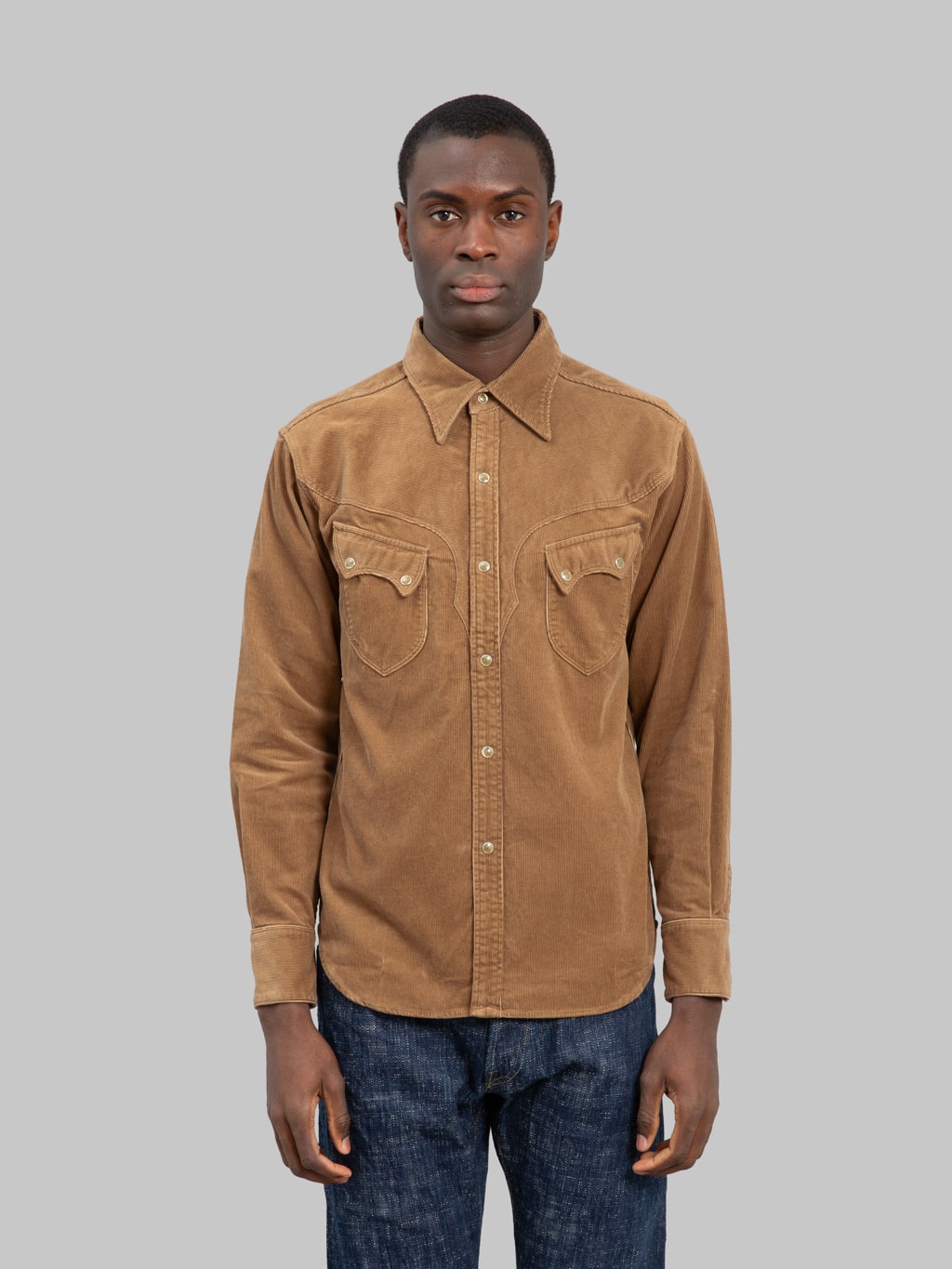 Stevenson Overall Co. CD-3 Cody Shirt Beige Corduroy – Stylish Western Fit