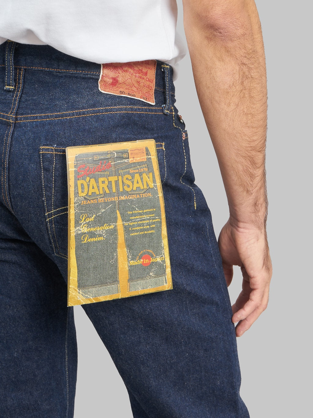 Studio D'Artisan natural indigo jeans flasher pocket