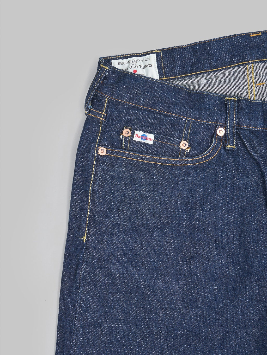 Studio D'Artisan natural indigo jeans front pocket details