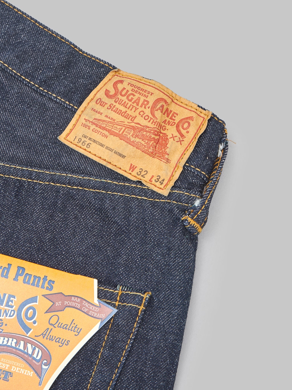 Sugar Cane 1966 Model 14oz Regular Straight Jeans paper patch