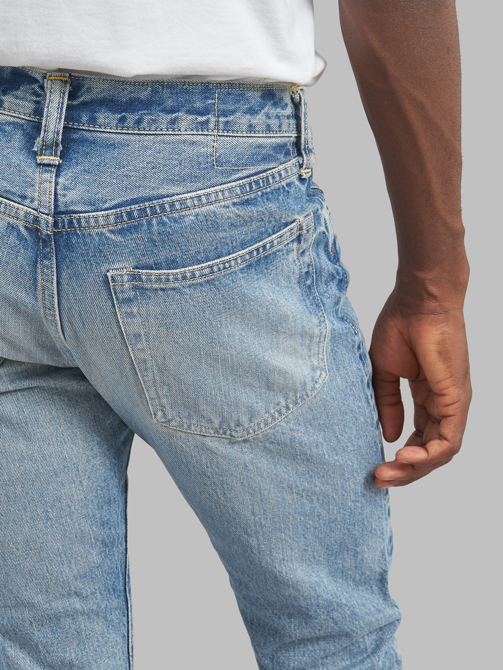 Sugar Cane 2021SW Model Stonewashed Slim Tapered selvedge Jeans back details