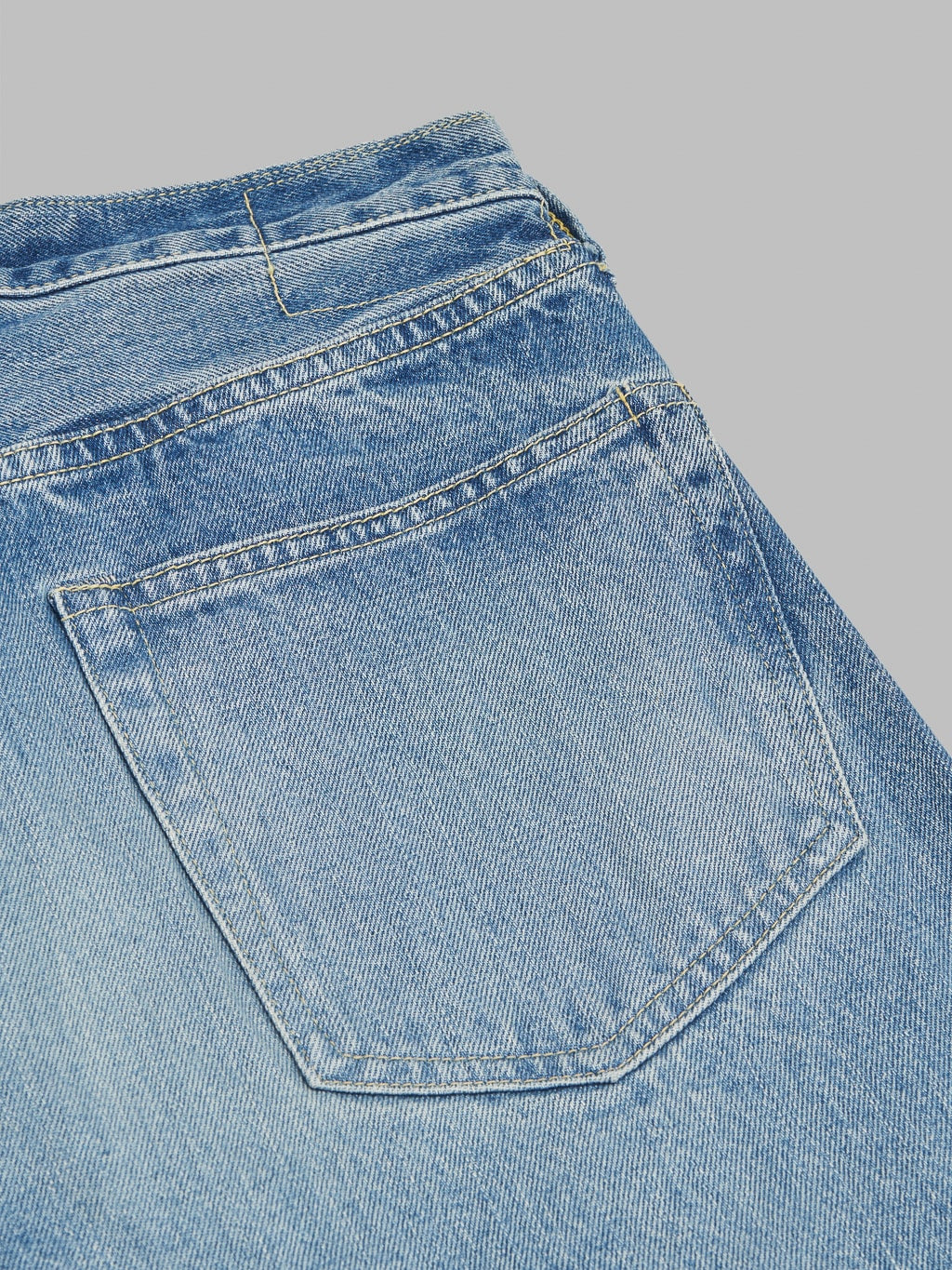 Sugar Cane 2021SW Model Stonewashed Slim Tapered selvedge Jeans pocket closeup